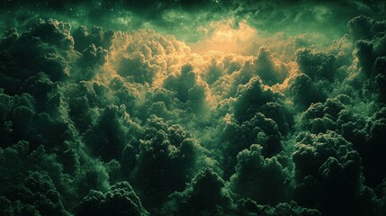 Wall Mural - Dark clouds, ethereal light, cosmic background, fantasy art, game design