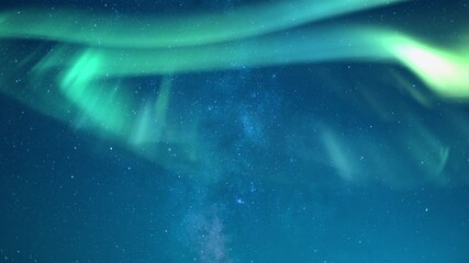 Wall Mural - aurora shooting star milky way galaxy time lapse starlit dance