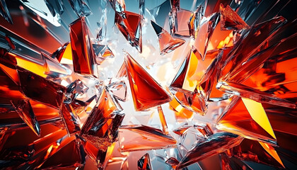 Poster - fragmented shards of glass abstract background