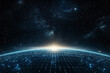 © 99zoom - Futuristic Global Network with Digital Connections and Glowing Data Points in a Tech-Inspired Abstract Earth Design