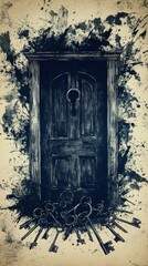 Wall Mural - The Locked Door with Keys, Generalized Anxiety Disorder GAD