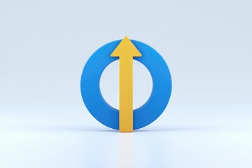 Poster - Upward trending arrow inside a blue circle, signifying growth and progress.