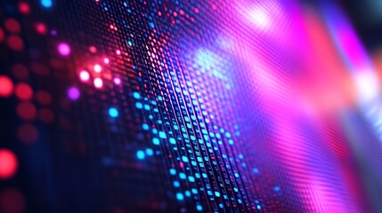 Aufkleber - Close-up of colorful LED display lights glowing in abstract design : Generative AI