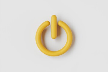 Poster - A 3D rendered yellow power button symbol on a white background.