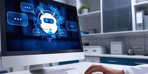 Poster - chatbot software application for brisk online business that automatically reply to customer question