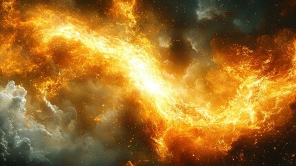 Fiery cosmic swirl, galaxy background, energy, design