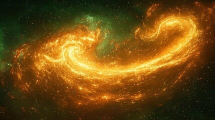 Canvas Print - Fiery spiral galaxy nebula in deep space