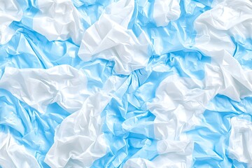 Canvas Print - Abstract Blue and White Crumpled Texture Background