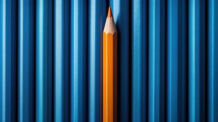 Aufkleber - A single orange pencil standing out among a set of identical blue pencils