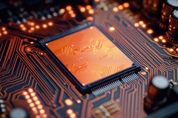 Poster - High-resolution image of a computer motherboard components
