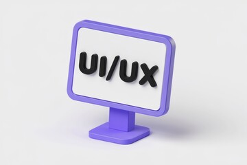 Poster - A purple computer monitor displays the text UI/UX, representing user interface and user experience design.
