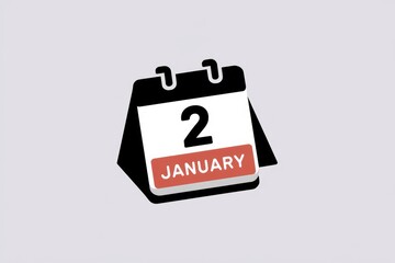 Poster - A simple illustration of a calendar showing January 2nd.