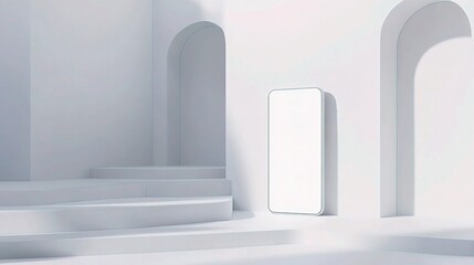 Poster - High Definition Smartphone Screen Mockup in Minimalist Setting