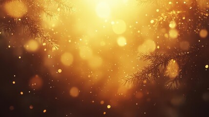 Wall Mural - dreamy autumn forest scene with soft focus golden bokeh, ethereal center spotlight creates magical atmosphere, subtle dark edges frame nature's splendor