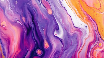 Wall Mural - Close-up view of an abstract art piece with purple and orange hues