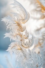 Wall Mural - A frozen plant covered in frost