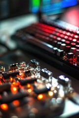 Poster - a detailed view of a keyboard and mouse, great for illustration or design concepts