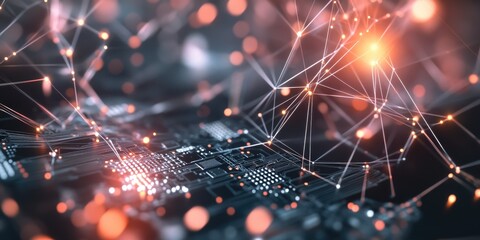 Poster - a close-up view of a circuit board featuring many small dots