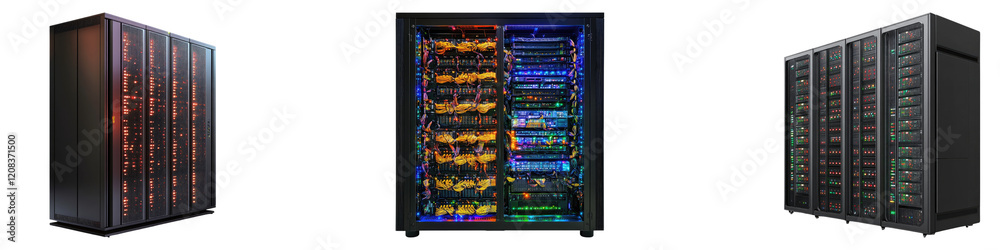 Supercomputer Server Transparent Super computer isolated on transparent background, PNG die-cut, Set of ...