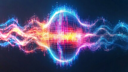 Poster - Visual representation of sound waves demonstrating creativity with vibrant colors and patterns