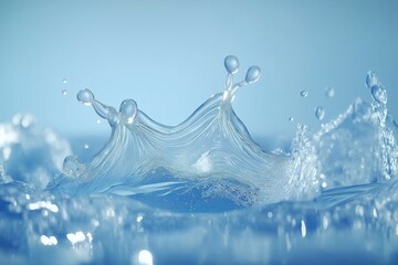 Aufkleber - Close-up of a water splash frozen in time, showcasing crystal-clear fluidity, dynamic movement, and the beauty of liquid physics in high definition, Generative AI