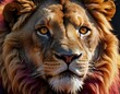 © EPIZON DESIGN - Majestic Lion Portrait: Golden Hues and Intense Gaze