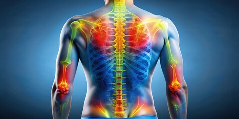 Wall Mural - detailed visualization of the prz standard scale on human anatomy. generative ai