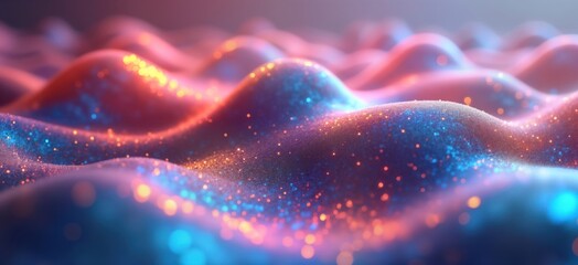 Poster - Abstract iridescent fluid wave design. Colorful gradient colors. Dynamic smooth curves. Holographic effect. Vibrant colors. Tech illustration. Modern graphic design. Abstract wallpaper. Futuristic