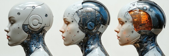 Poster - A digital sci-fi electronic brain, featuring a stock neural system, embodies the concept of futuristic technology