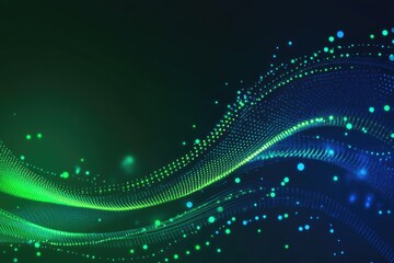 Poster - A vibrant green and blue background featuring random dots