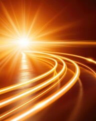 Poster - Bright light rays illuminating a dark background with smooth curves.