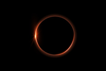 realistic lens flare light overlay cosmic effect. total solar eclipse with shining star, glowing sun