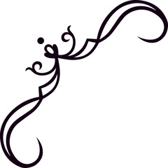 Poster - elegant vintage flourish forming a corner with swirls, dots and floral elements, creating a sophisti