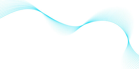 Poster - Abstract blue wave vector background with elegant curved lines. The design features smooth gradients and a dynamic flow, creating a modern and minimalist aesthetic on white backdrop
