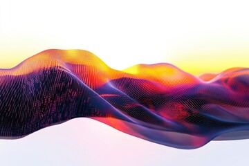 Poster - A colorful wavy pattern on a white background, perfect for abstract designs and visual effects