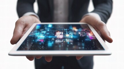 Poster - Businessman Using Tablet for Detailed Planning and Analysis