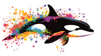 Wall Mural - beautiful orca whale illustration