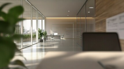 Poster - Modern Blurred Office Interior with Empty Spa-Like Background