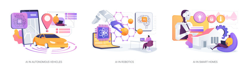 Poster - AI-Powered Life Innovations abstract concept vector illustrations.
