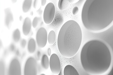 Poster - a simple, yet striking image of circles on a wall in black and white