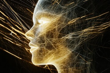 Poster - Artificial intelligence representation showcasing dynamic energy and neural connections