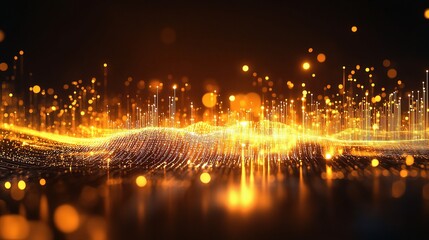 Poster - Futuristic Circuit Board Background with Glowing Lines and Lights