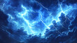 © Thiago - Stormy weather with bright blue skies and fluffy white clouds, electric atmosphere, blue sky. Electric Sky. Illustration