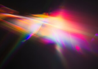 Wall Mural - Vibrant streaks of light illuminate the darkness. A colorful abstract image.
