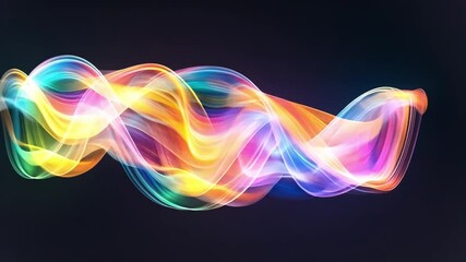 Poster - dynamic colorful light waves in 4k resolution showcasing vibrant energy and motion