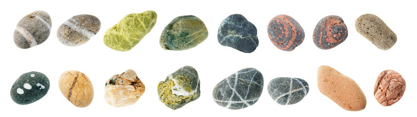 Sea stones set isolated