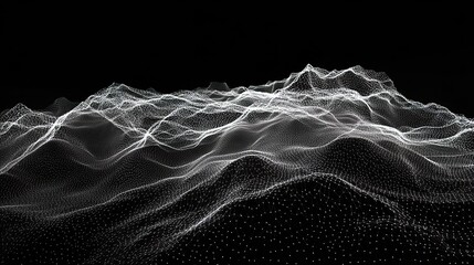 Poster - Futuristic Mesh Network of Particles and Lines in a 3D Space