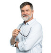 © opolja - Bearded middle-aged man wearing glasses posing over transparent background