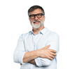 © opolja - Bearded middle-aged man wearing glasses posing over transparent background