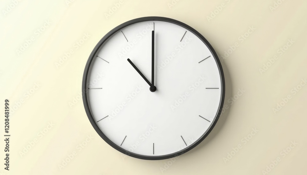 A clock with no hands mounted on a plain wall. Motherless illustration ...